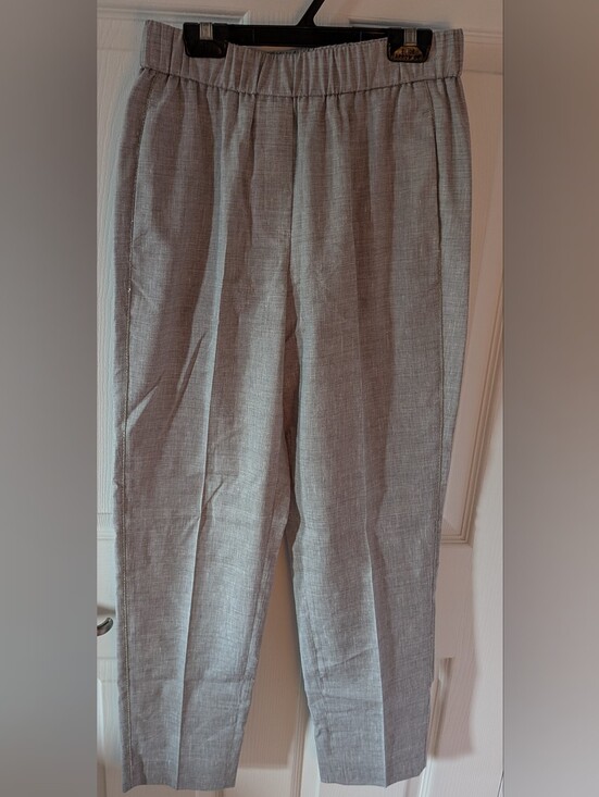 Peserico Pants - Peserico Light Gray Women's Trousers - Elegant Straight Leg With Sparkle Strip